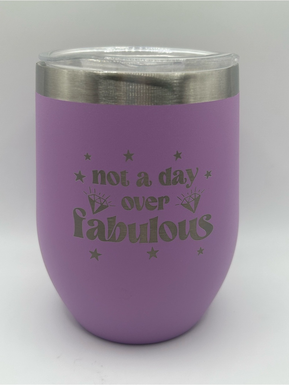 🆕 Lavender Stemless Tumbler - "not a day over fabulous" 💎